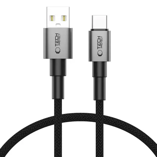 Tech-Protect Ultraboost DNA datu pārraides un uzlādes vads | USB-A uz USB-C | 15W | 0.5m | pelēks