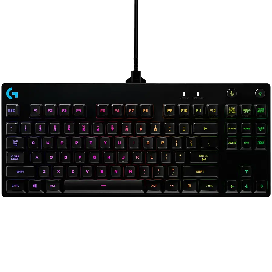 LOGITECH G PRO TKL Corded Mechanical Gaming Keyboard - BLACK - RUS - USB - CLICKY