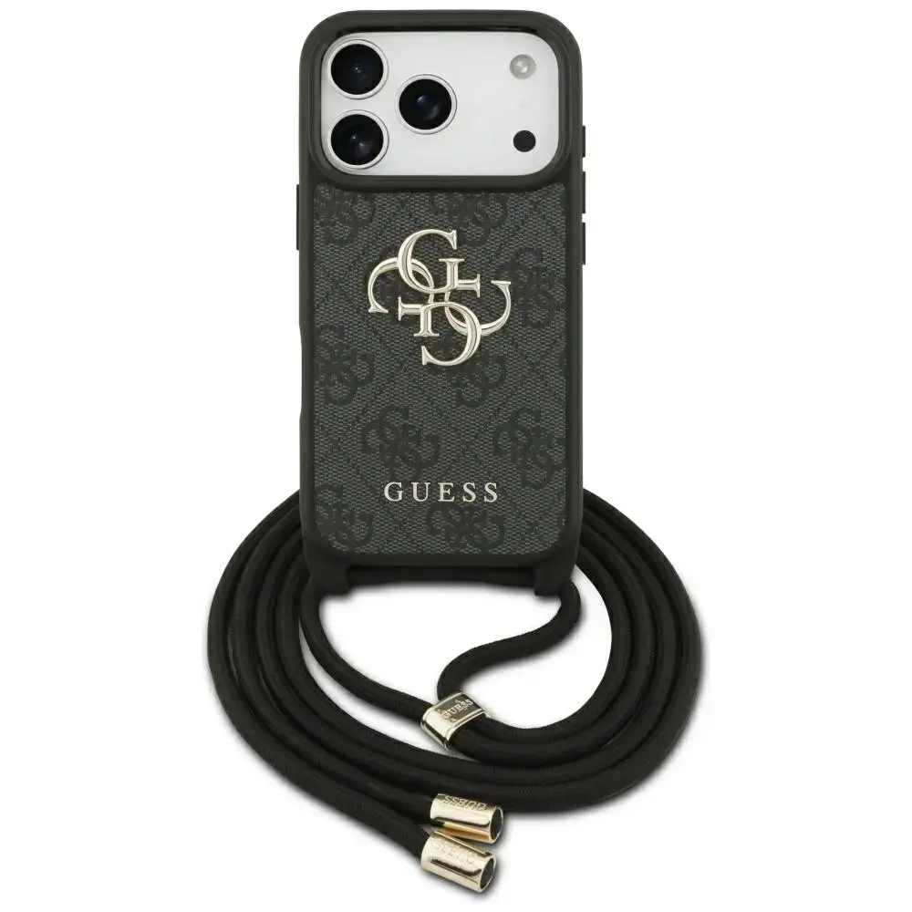Etui Guess 4G Big Logo Cord Stap          Crossbody do iPhone 17 Pro czarny