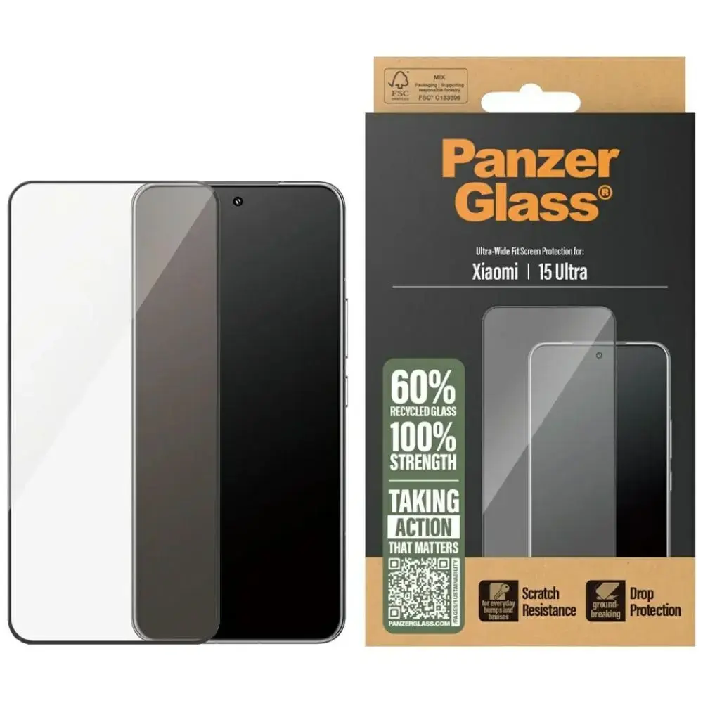 PanzerGlass Ultra-Wide aizsargstikls telefonam Xiaomi 15 Ultra melnais rāmis
