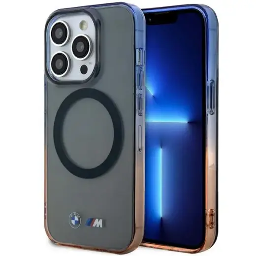 Etui BMW BMHMP14LHTGE iPhone 14 Pro 6.1" szary|grey hardcase Gradient Bumper MagSafe