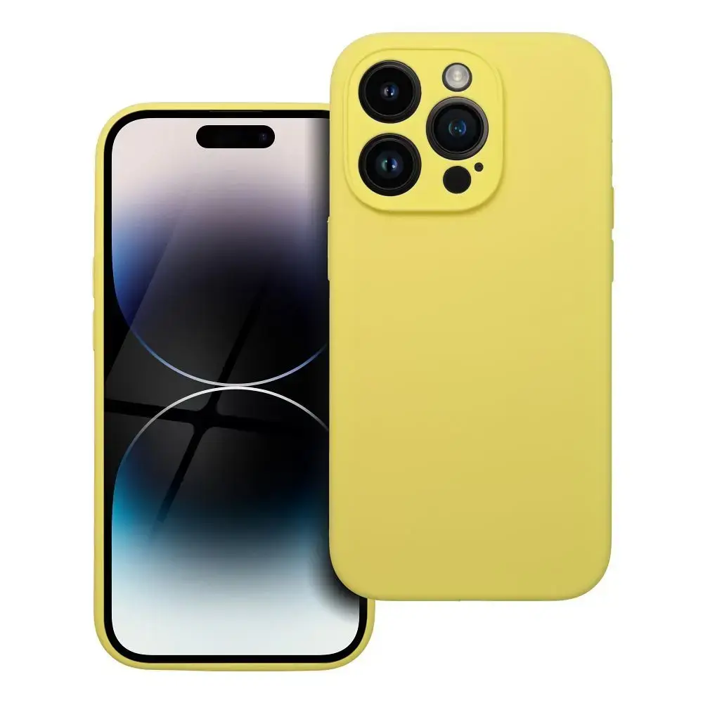 Silicone 2mm maciņš telefonam iPhone 14 Pro dzeltens
