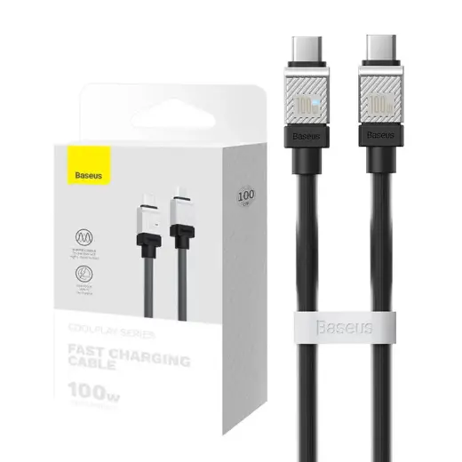 Baseus CoolPlay data transfer and charging cable | USB-C to USB-C | 100W | 1m | black