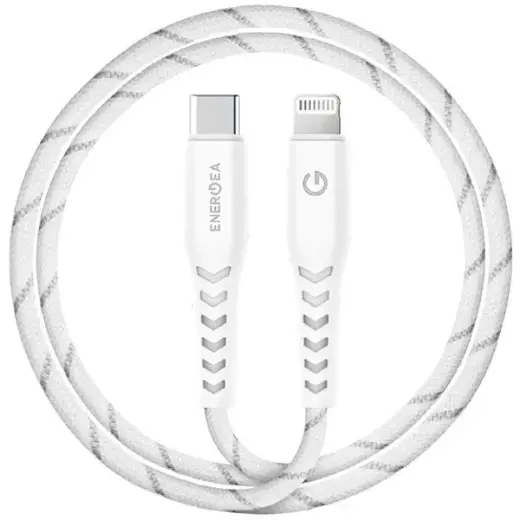Energea Nyloflex провод для передачи данных и зарядки | MFI | USB-C на Lightning | 15W | 1.5m | белый