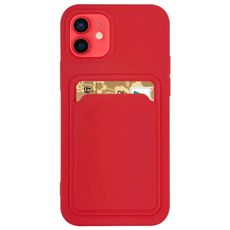 Card Case grāmatveida maciņš telefonam iPhone 12 Pro Max sarkans
