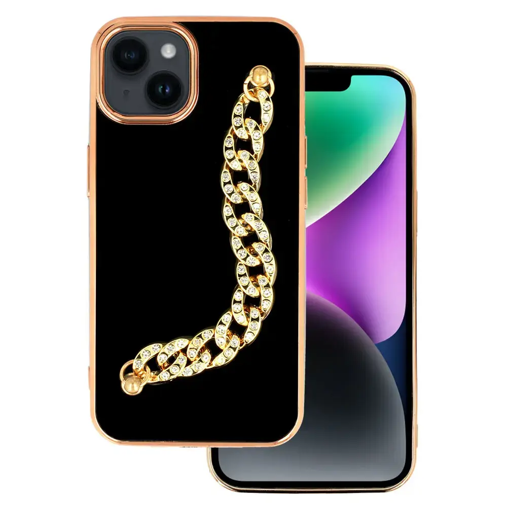 Trend maciņš telefonam iPhone 14 Plus melns (dizains 4)