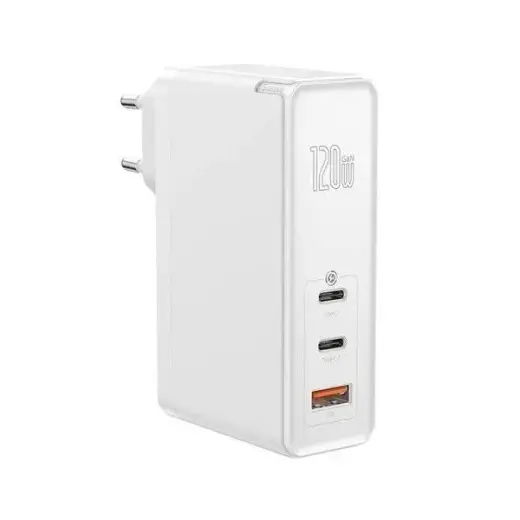 Baseus GaN CCGAN-J02 Travel Charger USB | 2 x USB-C | 120W | 5A | Quick Charge 4.0 White