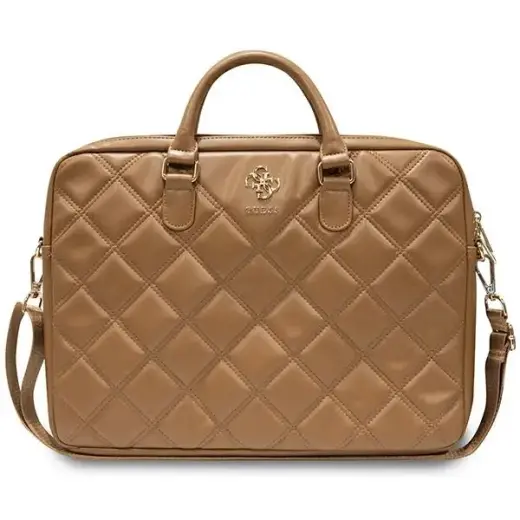 Guess Torba GUCB15ZPSQSSGW 16" brązowy|brown Quilted 4G