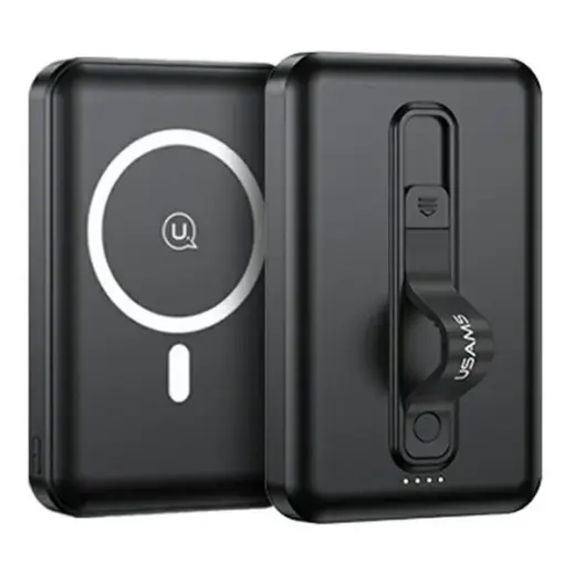 USAMS PB64 ārējais akumulators (powerbank) | 10000 mAh | 22.5W | USB-C, USB-A, MagSafe | melns
