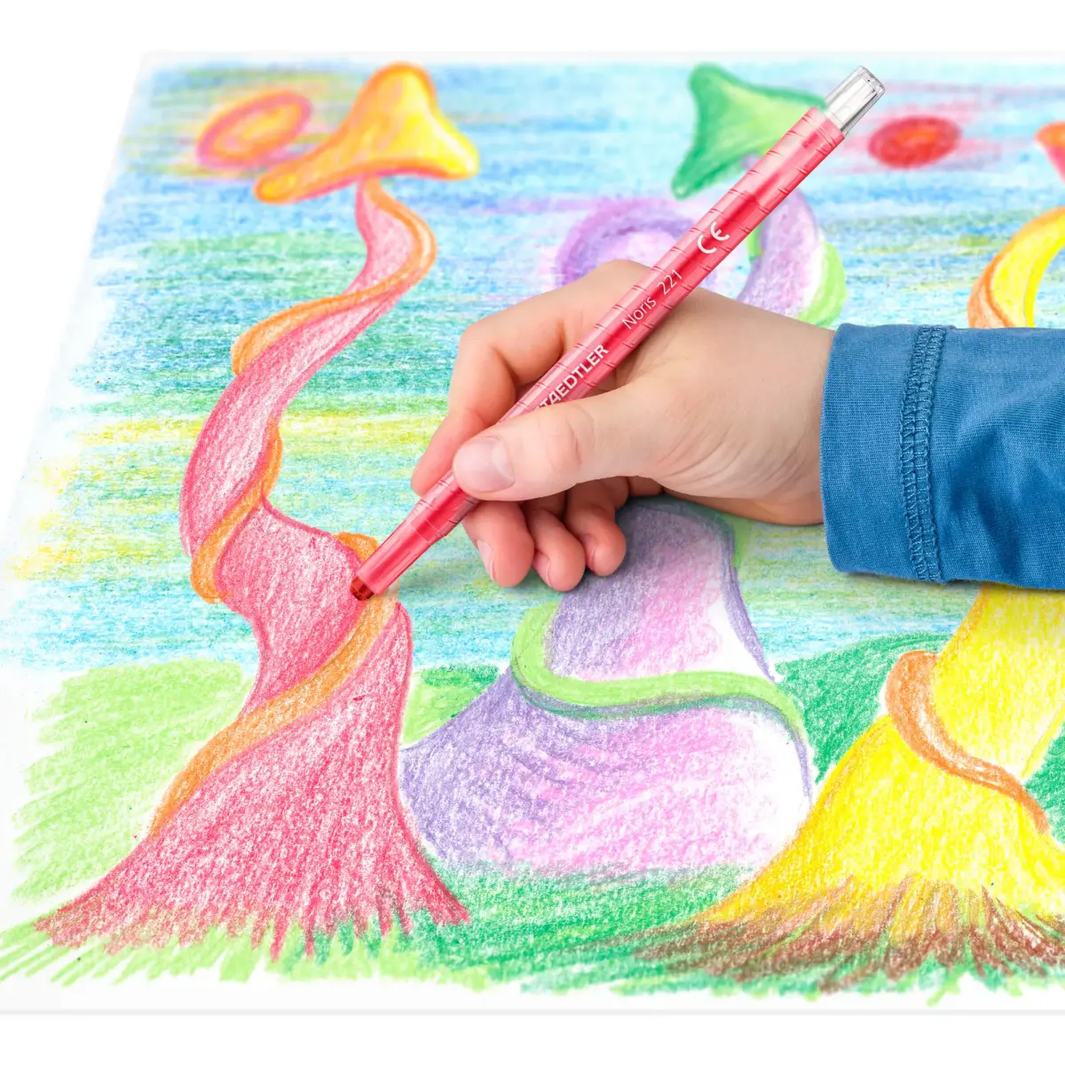 Vaska krītiņi plastmasas korpusā STAEDTLER NORIS CLUB 221 diametrs 6mm, 12 krāsas