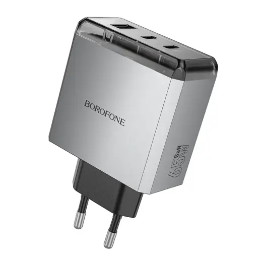 Borofone BN22 Lena зарядное устройство | 65W | PD, QC | 2xType C, USB-A | серый