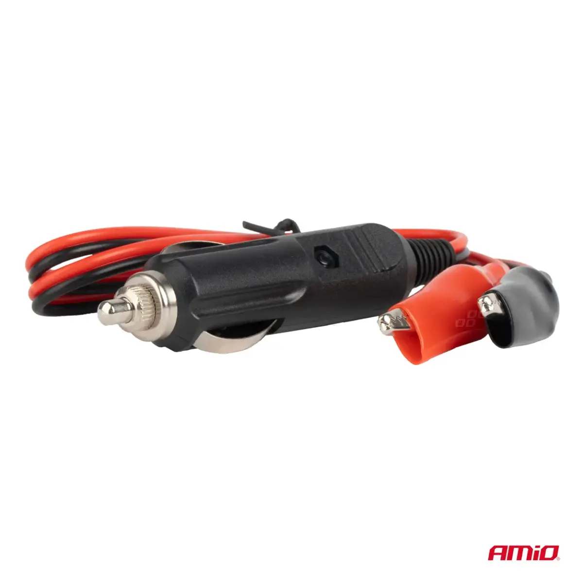 Lighter socket adapter with crocodile output 12V 24V 60cm AMIO-03802
