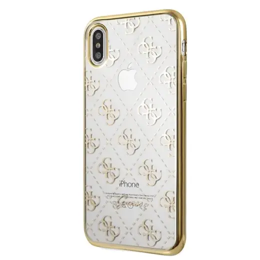 Guess GUHCI65TR4GG iPhone Xs Max złoty|gold 4G Transparent
