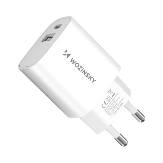 Wozinsky WGWCW tīkla lādētājs | 20W | USB-A, USB-C | balts