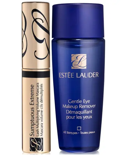 Extreme Lashes Set Estee Lauder: Gentle Eye, Makeup Remover Lotion, 30 ml + Sumptuous Extreme, Waterproof, Volumizing, Mascara, Black, 2.8 ml