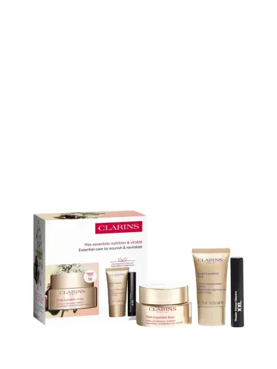 Set Clarins: Extra-Firming, Anti-Ageing, Day, Cream, For Face, 50 ml + Extra-Firming, Hydrating, Cream, For Neck & Decollete, 15 ml + Wonder Volume, Volumising, Mascara, Black, 3 ml *Miniature