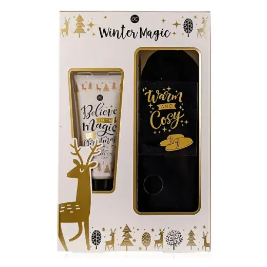 Accentra Winter Magic Set Foot Care Gift Set with Slippers