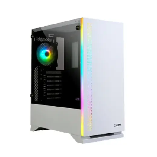 ZALMAN S5 WHITE ATX Mid Tower PC Case RGB fan T
