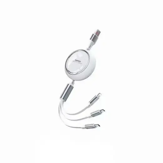 CABLE REMAX LINON SERIES 66W 3IN1 USB-C/MICRO/LIGHTNING RC-C029 WHITE