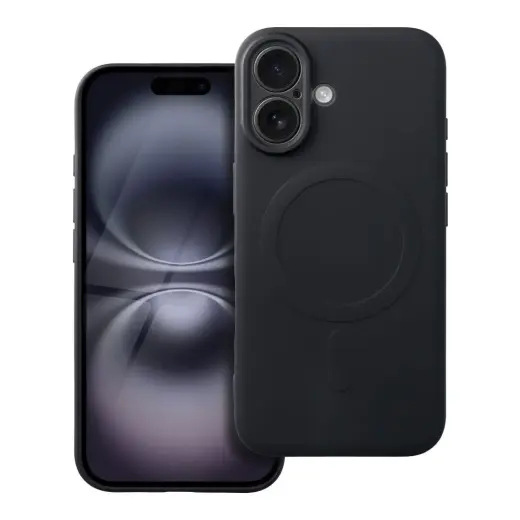 Silicone Mag Cover telefono dėklas su MagSafe palaikymu iPhone 16 juodas