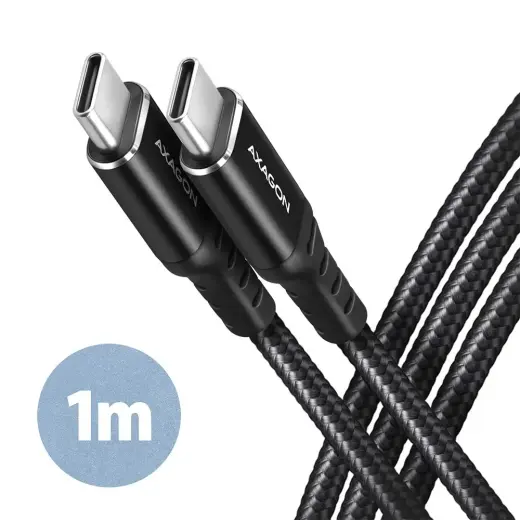 Axagon BUCM-CM10AB datu pārraides un uzlādes vads | USB-C uz USB-C | 1m