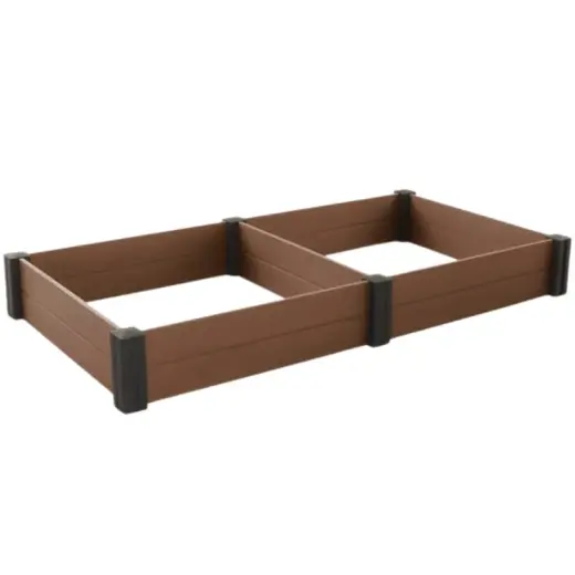 Servaett 2 tk modulaarsele ruudukujulisele lillepeenrale Vista Modular 122x122x27cm pruuni värvi.