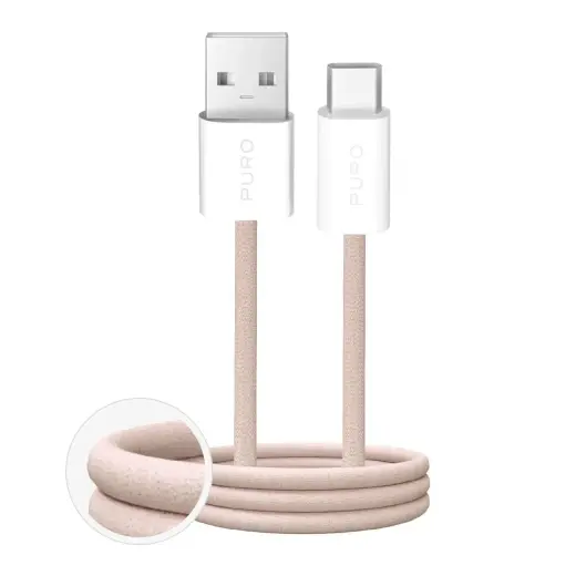 Puro Puro Fabrik 2.0 data transfer and charging cable | USB-A to USB-C | 10W | 1.5m | beige