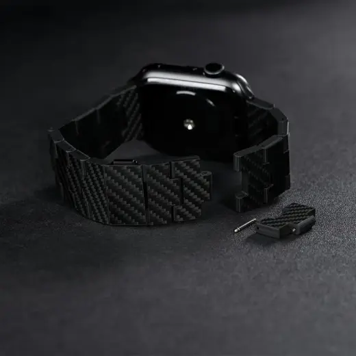 Band PITAKA Carbon Fiber Retro for Apple Watch 1|2|3|4|5|6|7|8|9|10|SE|Ultra|Ultra2 black grey Photo