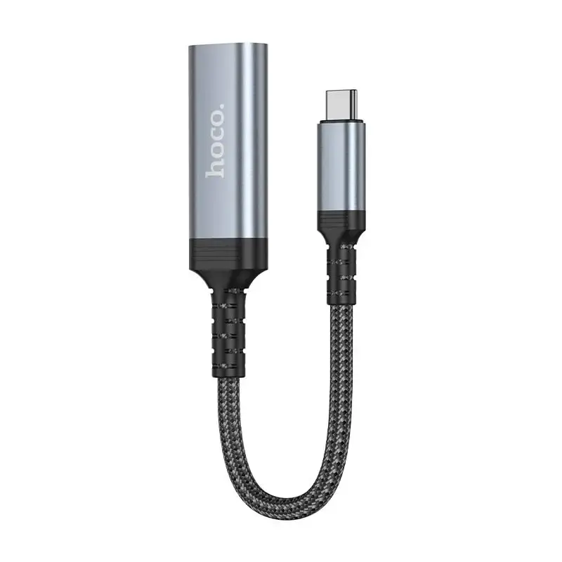 Cable USB C to HDTV conversion cable Hoco 4K 30Hz 0,2 m UA43A metal gray