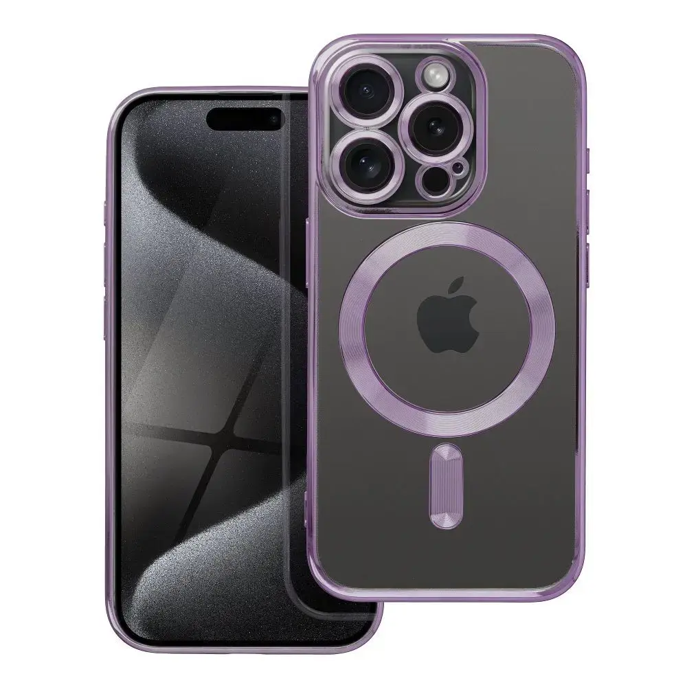 Case for iPhone 15 PRO Electro Mag Cover compatible with MagSafe purple