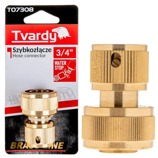 3/4" veetõkkega aiavooliku liitmik BRASS-LINE seeria
