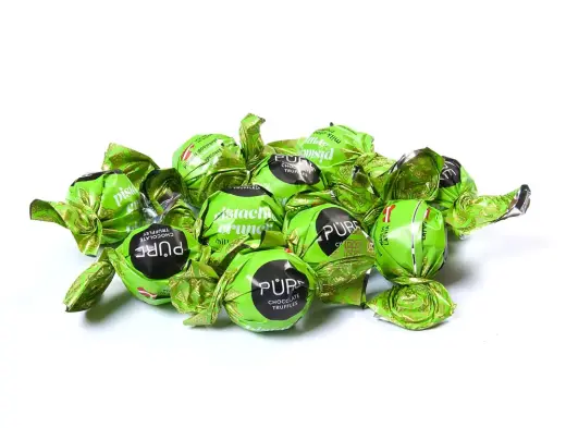 Piena šokolādes trifeles ar pistācijas krēma pildījumu 1 kg, PURE