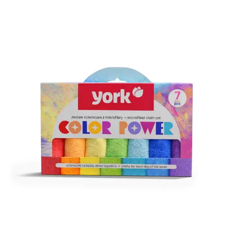 Mikrošķiedras lupatiņu komplekts Color Power 7 gab.