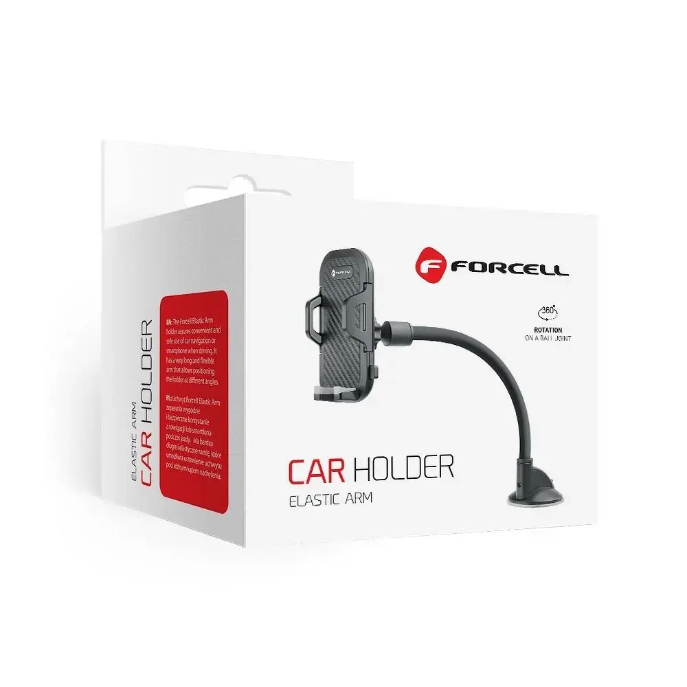 Car phone holder Forcell F-Grip Carbon Bracket arm 17cm windshield black