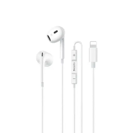 YESIDO EAR PHONES YH51 LIGHTNING 120CM WHITE