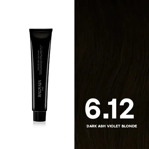 Balmain Professionnel, Couleurs Couture, Permanent Hair Dye, 6.12 Dark Ash Violet Brown, 60 ml