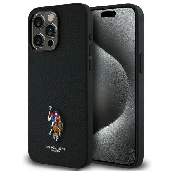 US Polo USHCP15XPEMK iPhone 15 Pro Max    6,7" czarny|black Embroidered DH Color