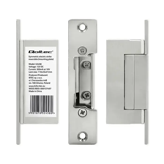 Qoltec Reverse electric strike | 12V | Stainless steel