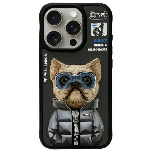 Cool&Cute 2.0 Dog phone case for iPhone 15 Pro Max black