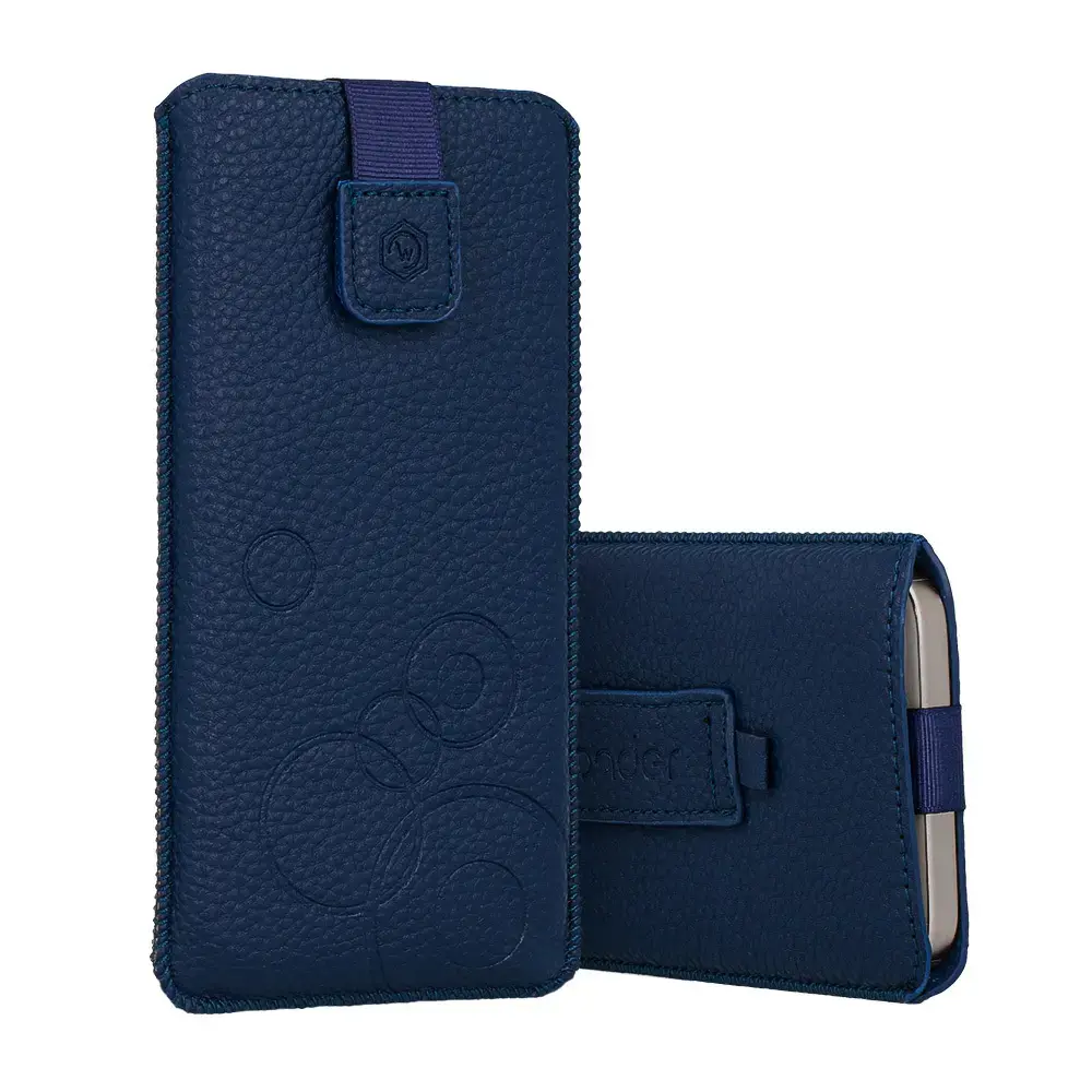 WONDER Deko Pouch Case (Size XXL) for Samsung S25 Ultra/S24 Ultra/M35/M23/A16 5G/Xiaomi Redmi 14C navy