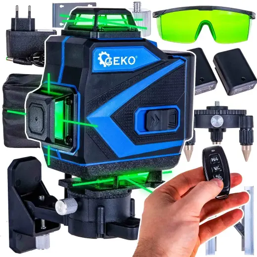 Lāzera līmeņrādis krusta 360° 4D + piederumi