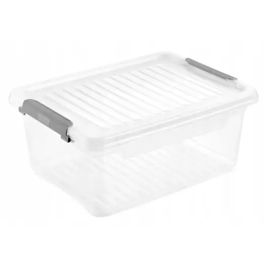 Karp kaanega klippkarbis Leonie 37.5x28.5x16cm 11.4L läbipaistev