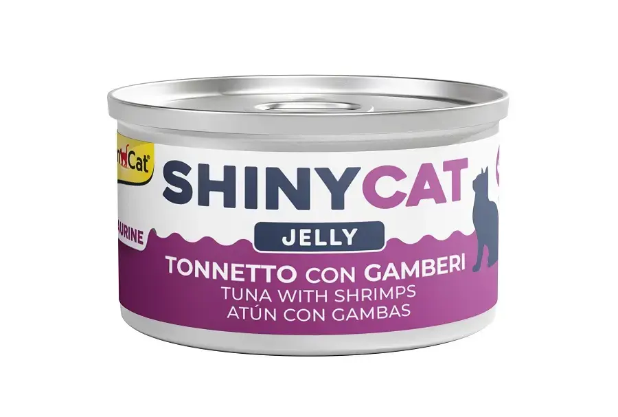 Konservēta barība kaķiem  - Gimborn SHINYCAT JELLY TUNA WITH SHRIMPS 70g