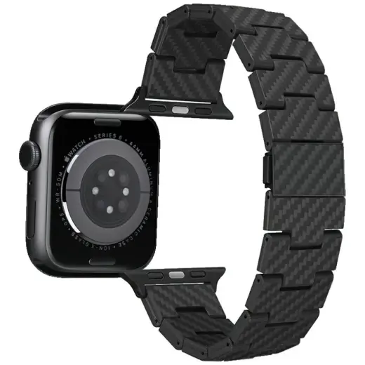 Band PITAKA Carbon Fiber Retro for Apple Watch 1|2|3|4|5|6|7|8|9|10|SE|Ultra|Ultra2 black grey Photo