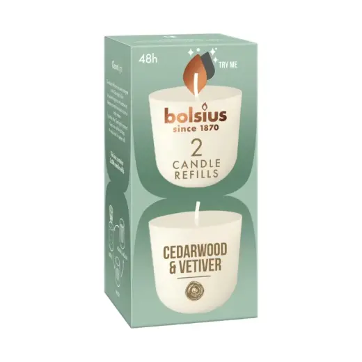 Sveces Clean Light uzpildes sveces 2 gab. cedarwood & vetiver