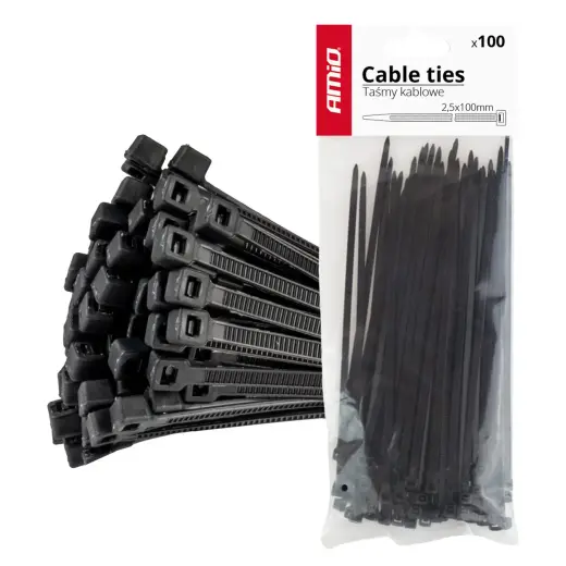 Cable ties black 2,5x100mm - 100 pcs
