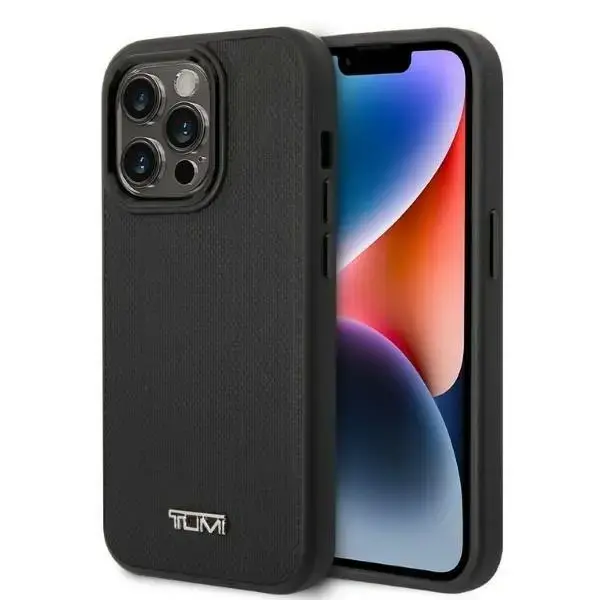 Tumi TUHMP14XRBAK iPhone 14 Pro Max 6,7" czarny|black hardcase Leather Balistic Pattern MagSafe