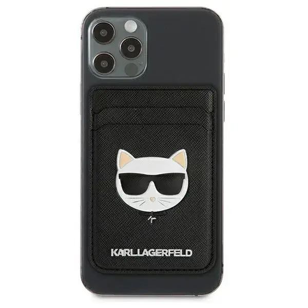 Karl Lagerfeld KLWMSCHSFBK Wallet CardSlot Saffiano Choupette Head MagSafe black