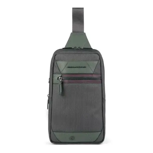 Piquadro, Piquadro, Leather Backpack, Military Green, Sling Bag, For Men