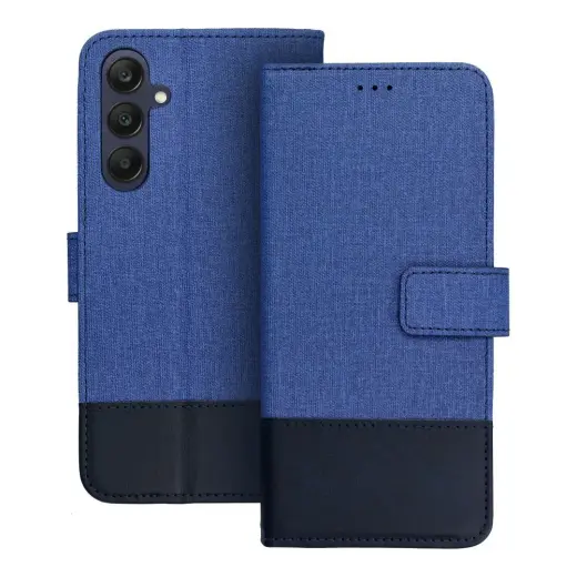 Gomma knyginio tipo telefono dėklas Samsung Galaxy A35 (A356) mėlynas